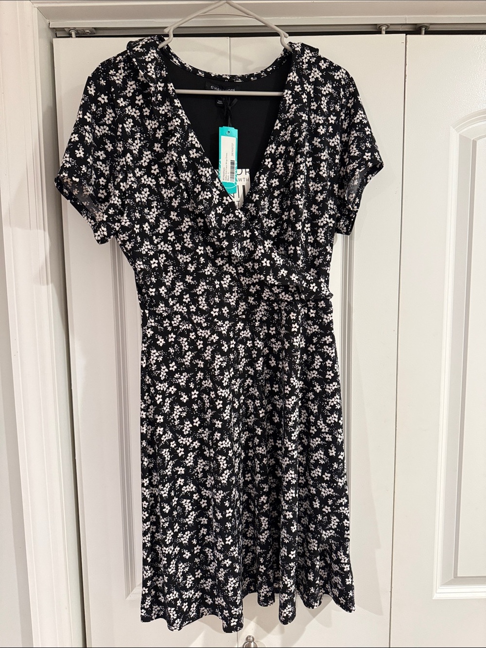 41 Hawthorn Black Dress with White Floral Print